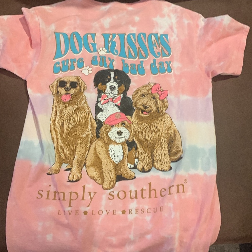 Small tie-dye Simply Southern Dog top